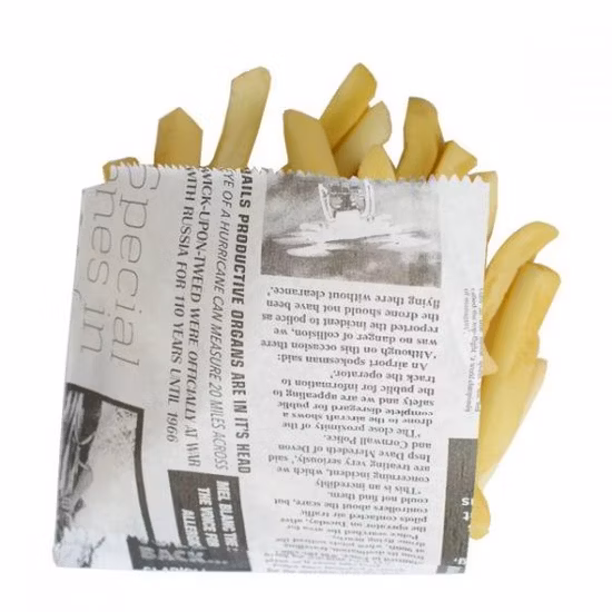 2 côtés ouvrent le sac de papier sulfurisé d'hamburger de hotdog de bagel d'impression faite sur commande d'emballage de catégorie comestible